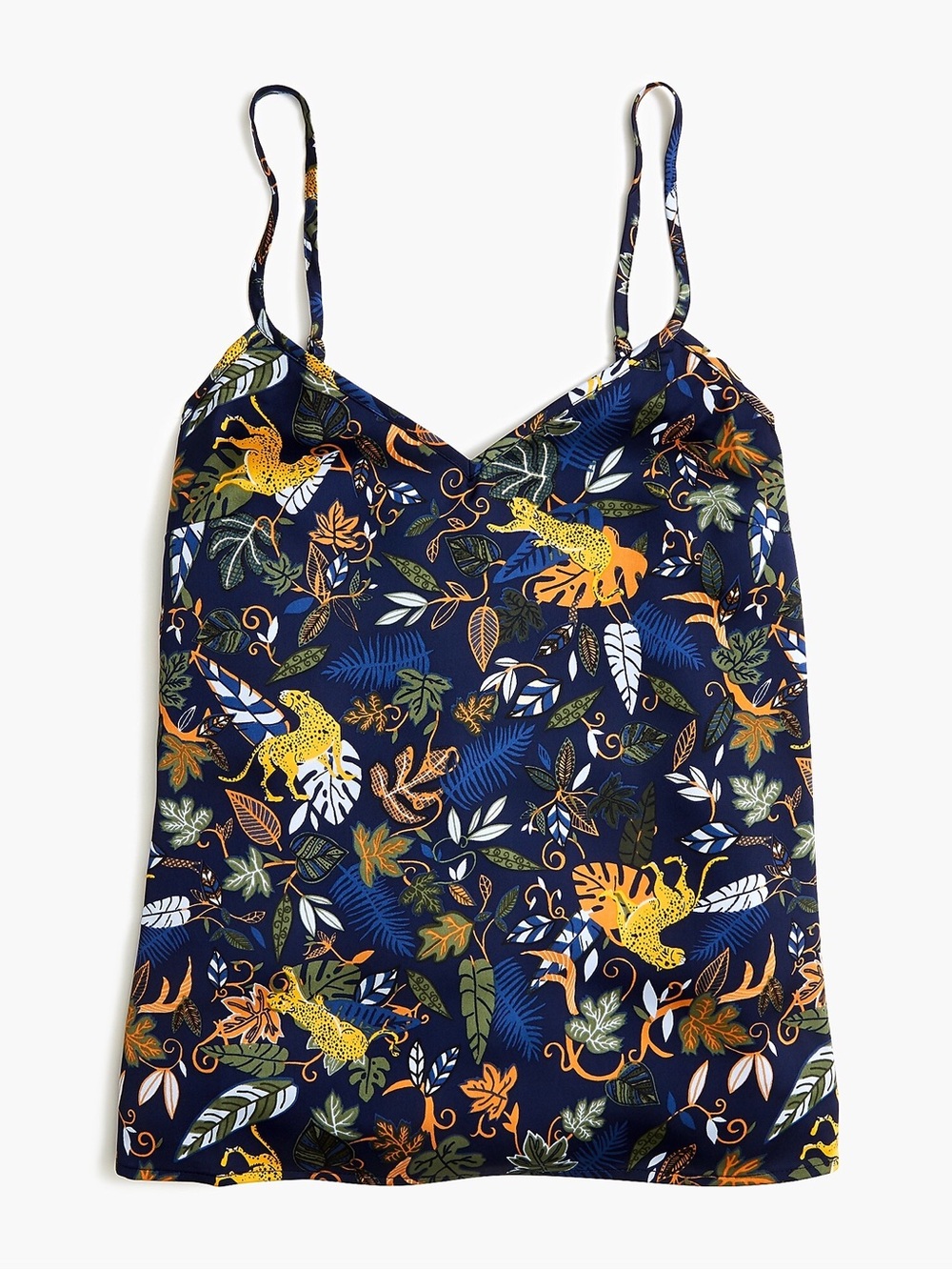 J. Crew Navy Tropical Leopard Print Camisole